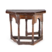 A 17TH CENTURY OAK CREDENCE TABLE