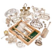 A LARGE COLLECTION OF SILVER-PLATE