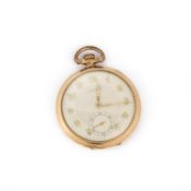 A GOLD FILLED LONGINES OPEN FACE POCKET WATCH