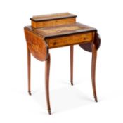 A LATE 19TH CENTURY LADY'S INLAID ROSEWOOD DESK