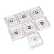 A COLLECTION OF SEVEN ROYAL MINT BEATRIX POTTER UK 50P SILVER PROOF COINS