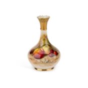 A ROYAL WORCESTER FRUIT PAINTED VASE SIGNED RICKETTS