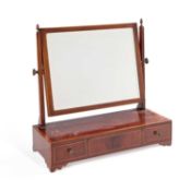 A GEORGE III SATINWOOD AND MAHOGANY TOILET MIRROR