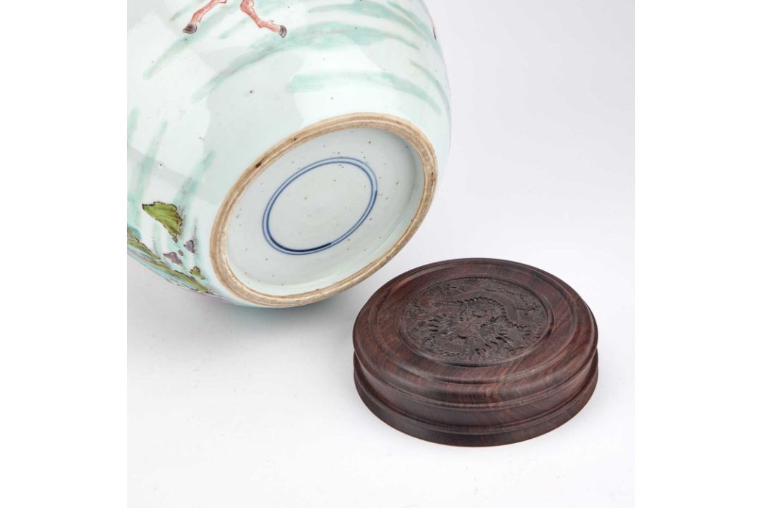 A CHINESE PORCELAIN GINGER JAR - Image 3 of 10