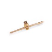 A NOVELTY OWL BAR BROOCH
