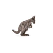 AN AUSTRALIAN CAST SILVER MODEL OF A KANGAROO