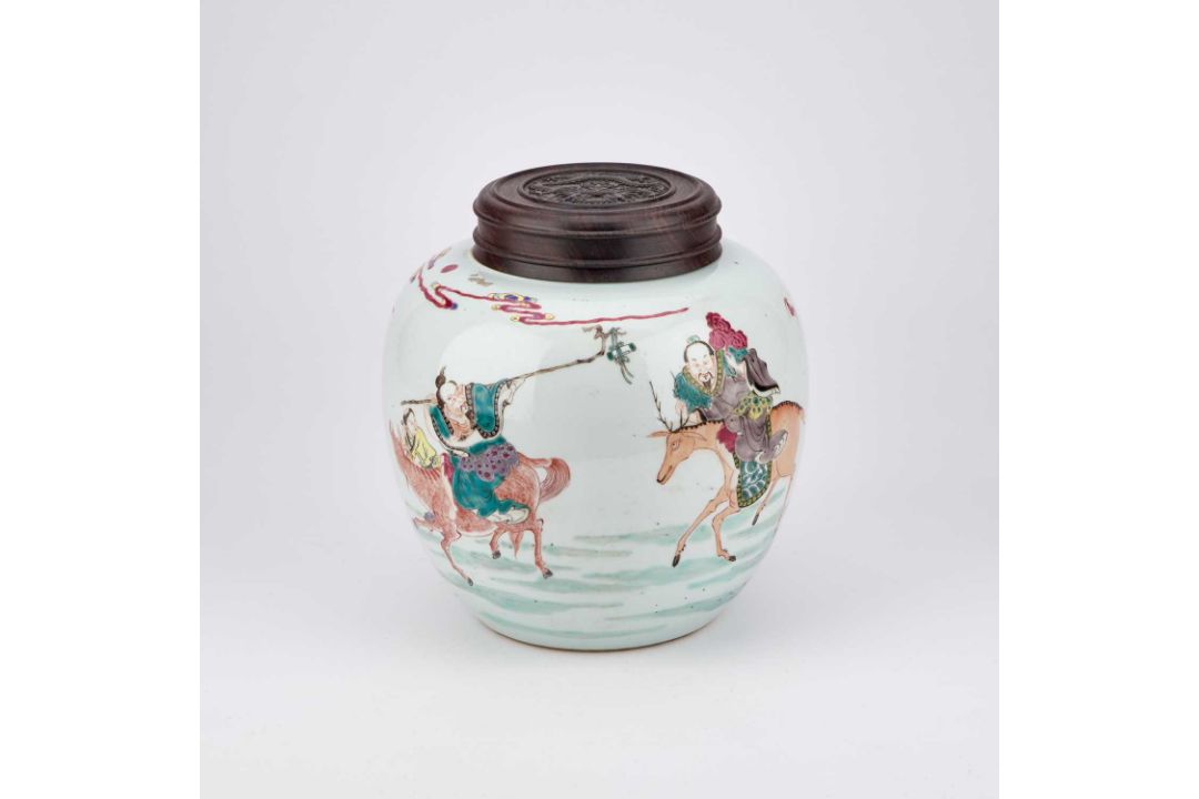 A CHINESE PORCELAIN GINGER JAR - Image 2 of 10