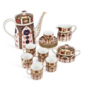 A ROYAL CROWN DERBY OLD IMARI PATTERN COFFEE SERVICE