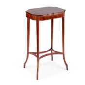 A GEORGE III SATINWOOD INLAID MAHOGANY WORK TABLE