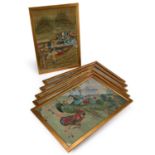 CHINESE SCHOOL (19TH CENTURY) A SET OF SIX WATERCOLOURS ON SILK