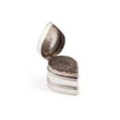 A WILLIAM AND MARY SILVER NUTMEG GRATER CIRCA 1690