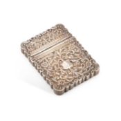 A 19TH CENTURY INDIAN SILVER CARD CASE