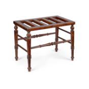 A VICTORIAN STAINED BEECH LUGGAGE RACK
