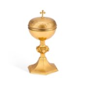 AN AMERICAN STERLING SILVER-GILT CIBORIUM