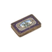 A GERMAN SILVER AND ENAMEL SNUFF BOX