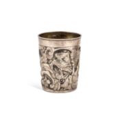 AN 18TH CENTURY RUSSIAN SILVER BEAKER