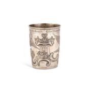 AN 18TH CENTURY RUSSIAN SILVER BEAKER