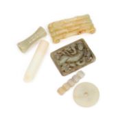 SIX CHINESE JADE CARVINGS