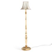 AN EARLY 20TH CENTURY CHINOISERIE LACQUER STANDARD LAMP