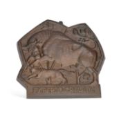 A NORWEGIAN CAST IRON PLAQUE