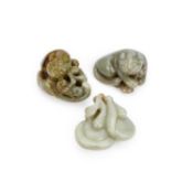 THREE CHINESE JADE CARVINGS