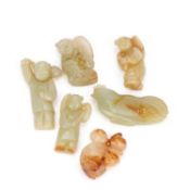 SIX CHINESE JADE CARVINGS
