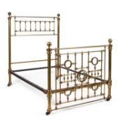 A VICTORIAN BRASS DOUBLE BED