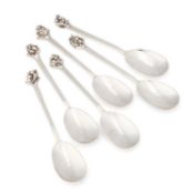 A SET OF SIX GEORGE VI SILVER DESSERT SPOONS