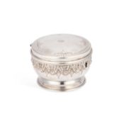 A PORTUGUESE SILVER TEA CADDY