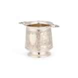 AN EDWARDIAN SILVER NURSERY RHYME BOTTLE HOLDER
