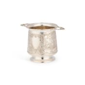 AN EDWARDIAN SILVER NURSERY RHYME BOTTLE HOLDER