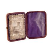 A VERY RARE VICTORIAN SILVER CASTLE-TOP CARD CASE BELIEVED TO BE ST. JOHN THE BAPTIST CHURCH, COVENT
