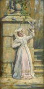 S. PASINI (ITALIAN LATE 19TH/ EARLY 20TH CENTURY) LADY WITH DOVES