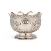 A LARGE VICTORIAN SILVER ROSE BOWL