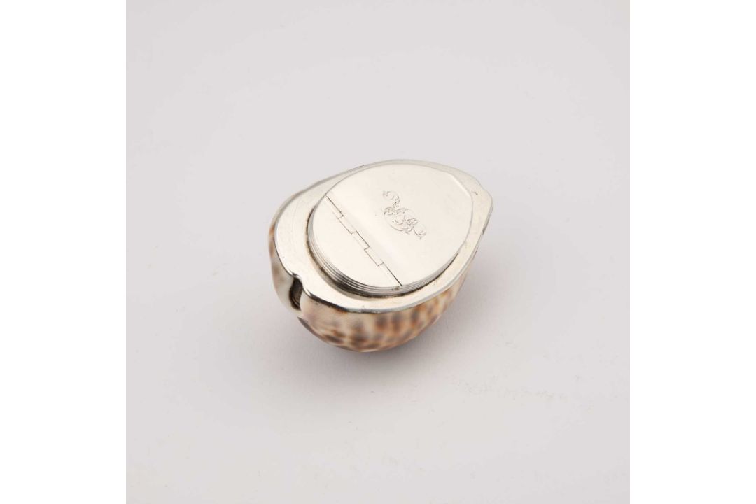 A GEORGE III SCOTTISH PROVINCIAL SILVER COWRIE SHELL SNUFF BOX - Image 2 of 8