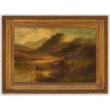 ATTRIBUTED TO ALFRED BREANSKI SNR RBA (1852-1928) HIGHLAND CATTLE IN A MOUNTAIN STREAM