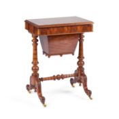 A VICTORIAN INLAID MAHOGANY WORK TABLE