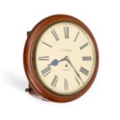 A VICTORIAN MAHOGANY FUSEE WALL CLOCK SIGNED J. JENNINGS, LONDON