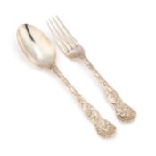 A VICTORIAN SILVER FORK AND TABLESPOON