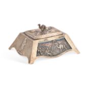 AN EDWARDIAN SILVER COMMEMORATIVE BOX