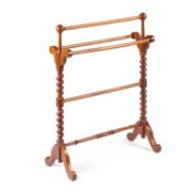 A VICTORIAN STYLE MAHOGANY TOWEL RAIL