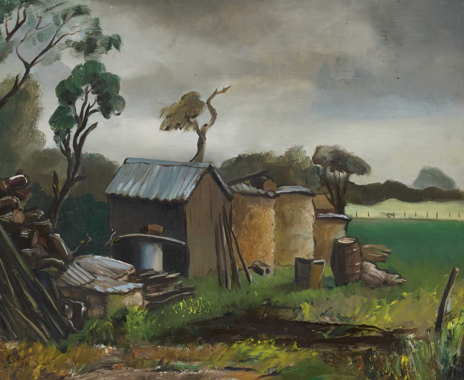 COLUM ROBERT GORE-BOOTH (ANGLO-IRISH 1913-1959) FARM SHACKS
