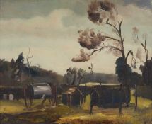 COLUM ROBERT GORE-BOOTH (ANGLO-IRISH 1913-1959) FARMSTEAD WITH CART