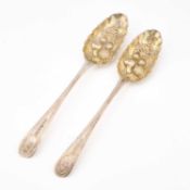 A PAIR OF GEORGE III SILVER BERRY SPOONS