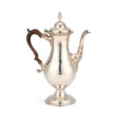 A GEORGE III SILVER COFFEE POT