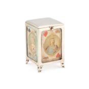 AN EDWARDIAN SILVER PLAYING CARD BOX