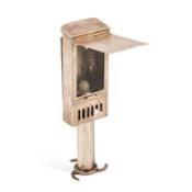 A VICTORIAN HAMMERED SILVER TRAVELLING CARRIAGE LAMP