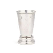 A LARGE 19TH CENTURY SILVER-PLATED GAMING BEAKER