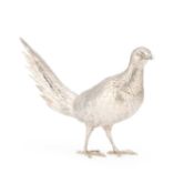 A GERMAN SILVER MODEL OF A PHEASANT