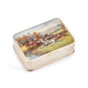 A VICTORIAN SILVER AND ENAMEL CIGARETTE BOX